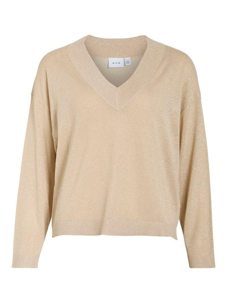 VIGINNY V-NECK L/S GLITTER KN