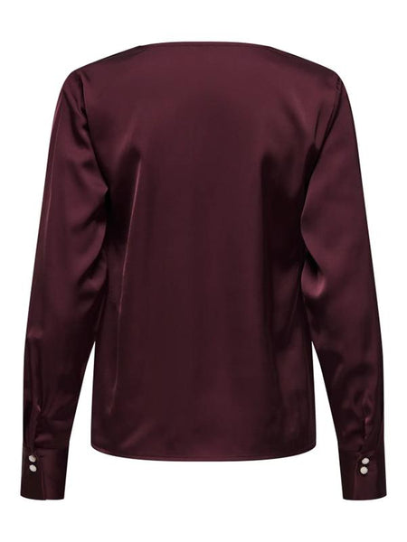 ONLMIKA VIS SATIN L/S JEW V-N