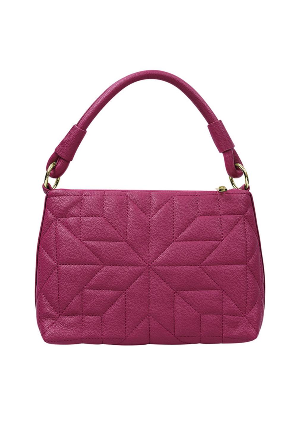 Stitched handbag dark pink