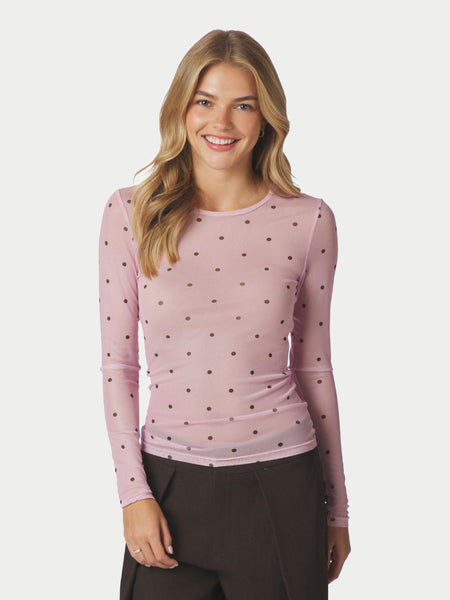 Ella space dot blouse pink