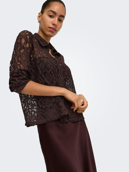 ONLBIRUN L/S LACE SHIRT WVN