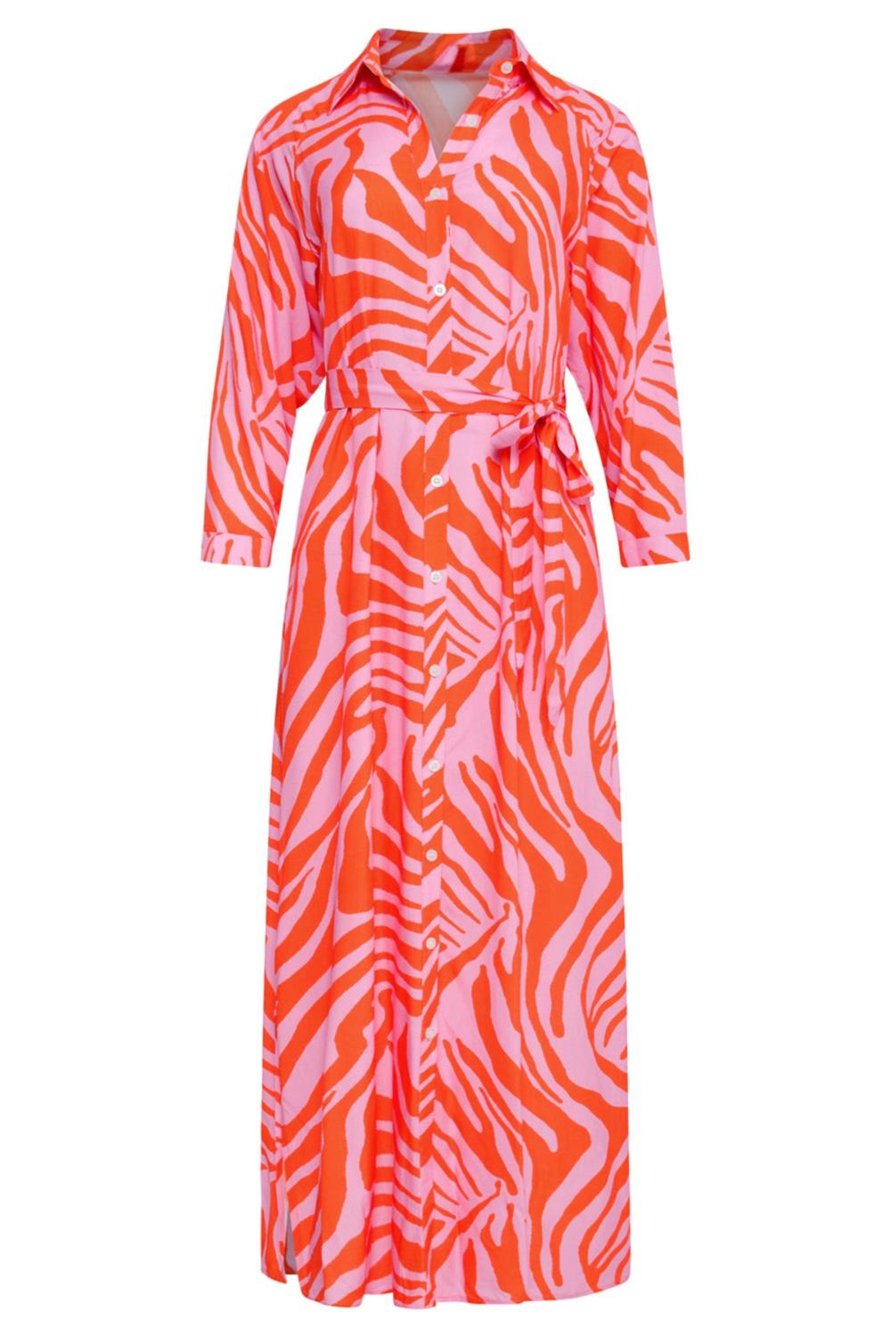 Dress 25086 pink-orange