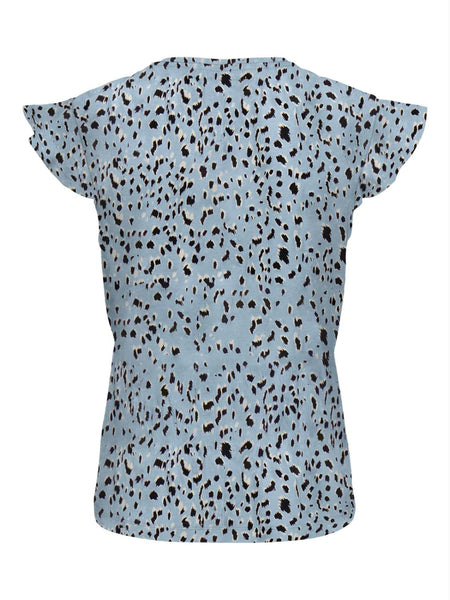 ONLMAY S/S AOP FRILL TOP JRS
