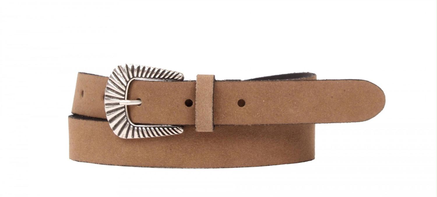 Smalle taupe riem suede 25135