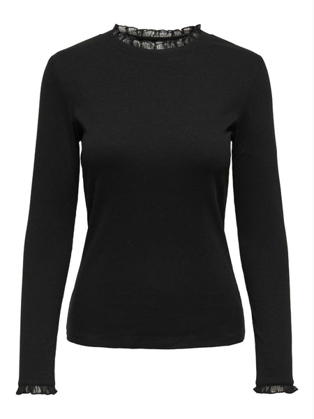 ONLLESLIE L/S LACE MIX TOP JR