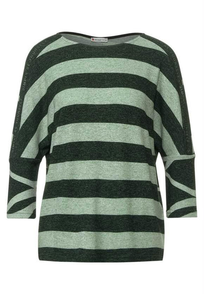soft stripe print mix shirt
