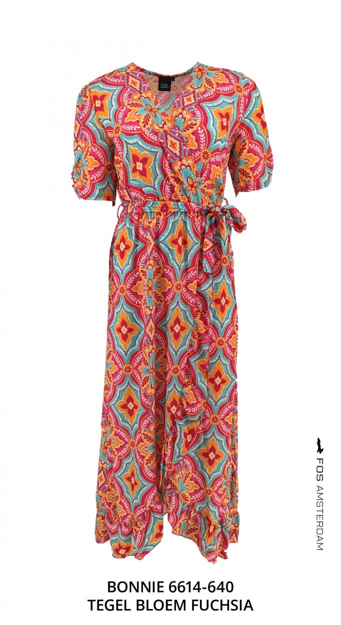 Jurk bonnie print tegel bloem