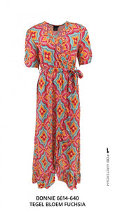 Jurk bonnie print tegel bloem