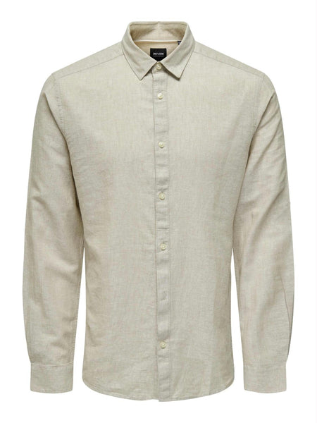 ONSCAIDEN LS SOLID LINEN SHIR