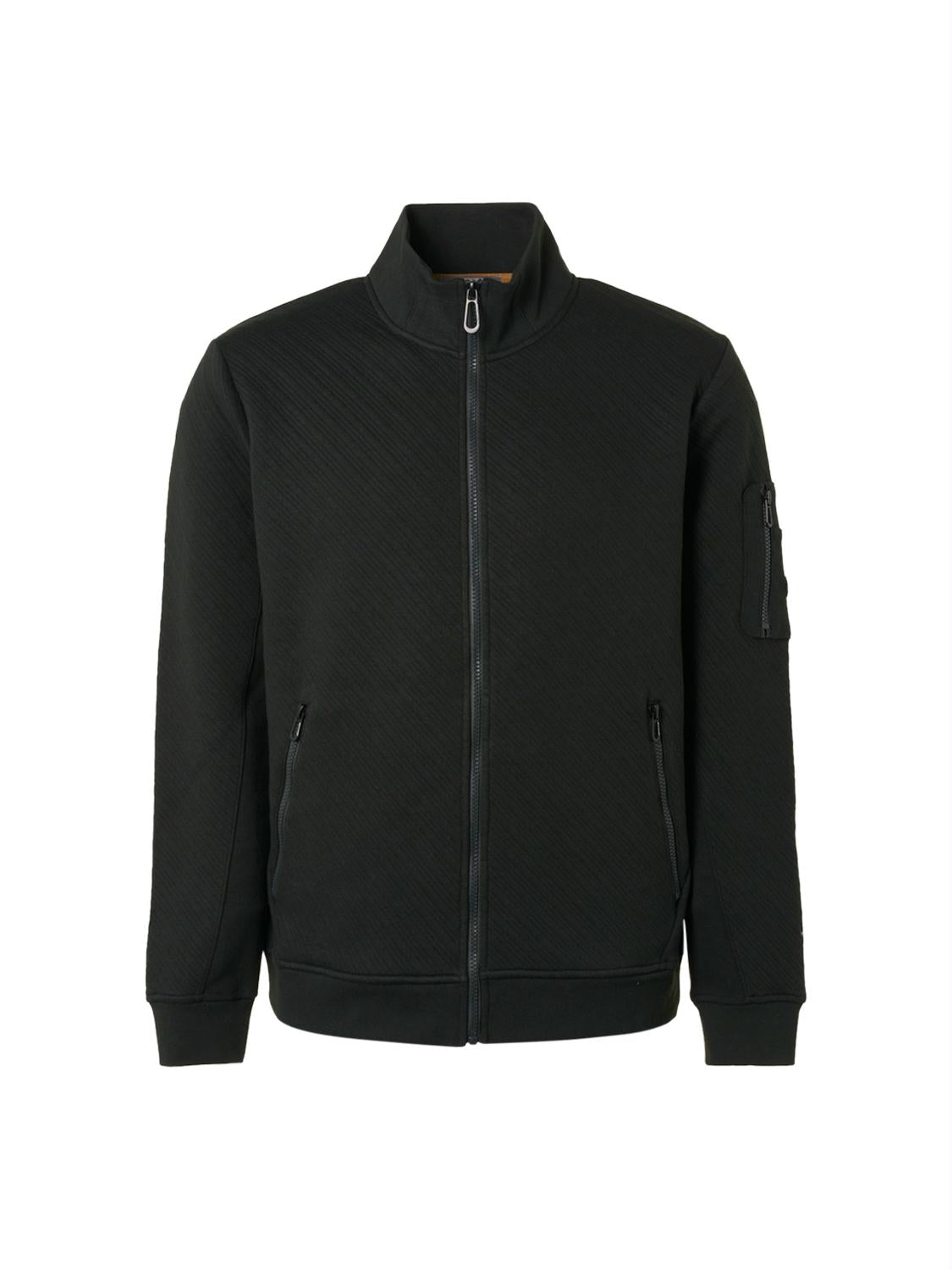 Sweater full zipper jacquard