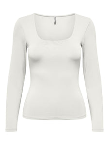 ONLEA L/S 2-WAY DEEP NECK TOP