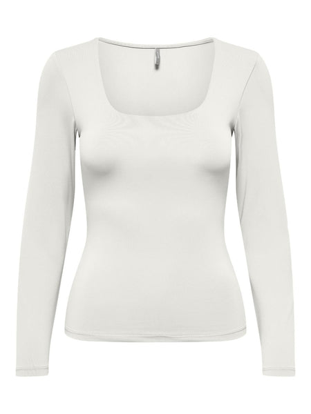 ONLEA L/S 2-WAY DEEP NECK TOP