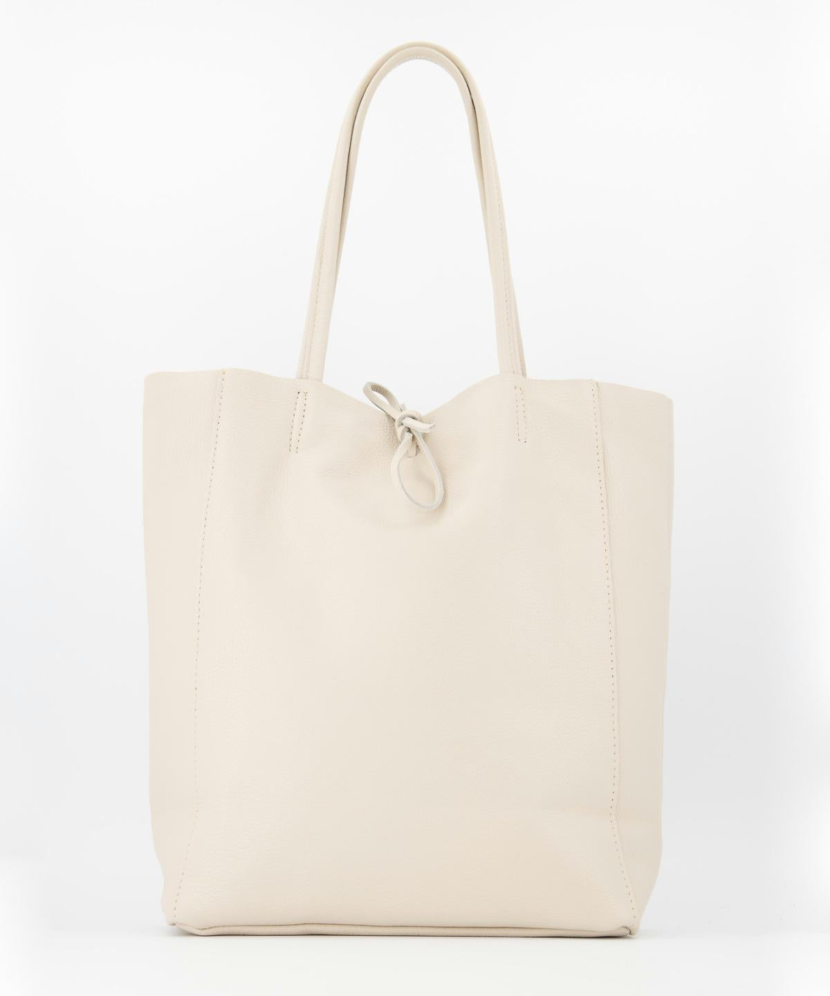 Mia shopper leer ecru