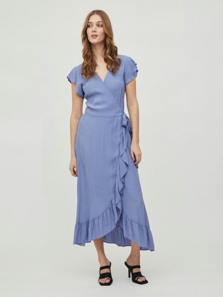 VIFINI WRAP S/S LONG DRESS –