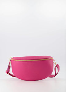 Zoey big cl. grain leer roze