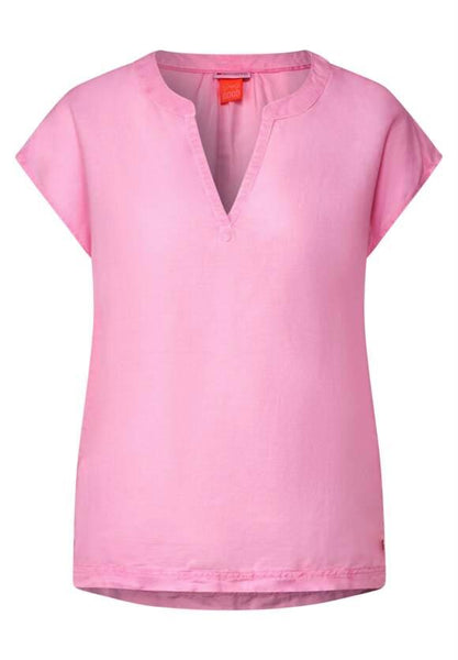 LS_Solid shirtblouse w splitn
