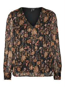 VMMINA L/S V-NECK TOP WVN BTQ