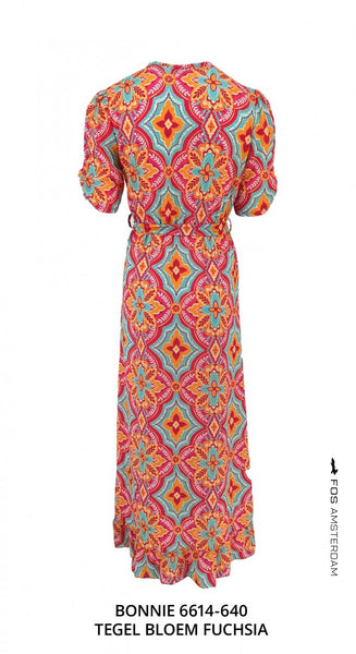 Jurk bonnie print tegel bloem