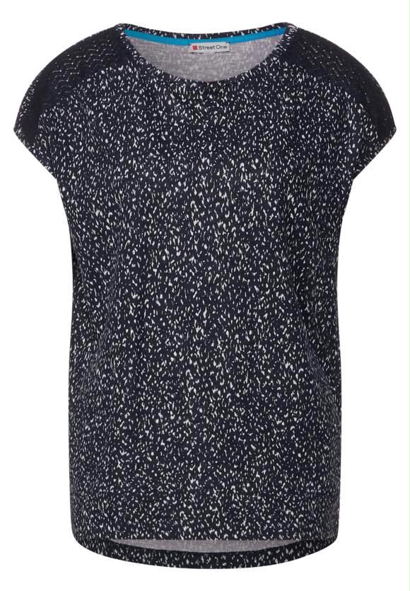 printed shirt w.lace shoulder