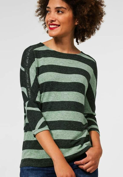 soft stripe print mix shirt