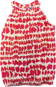 Haltertop met print roze