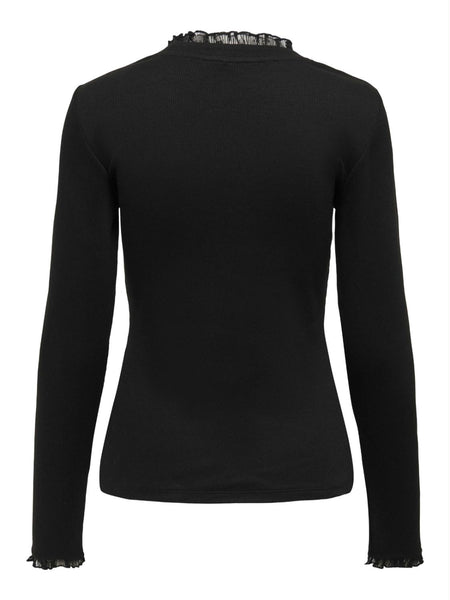 ONLLESLIE L/S LACE MIX TOP JR