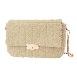 Teddy handbag stitched beige