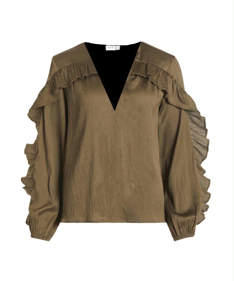 VIBARISA V-NECK L/S BLOUSE/SU